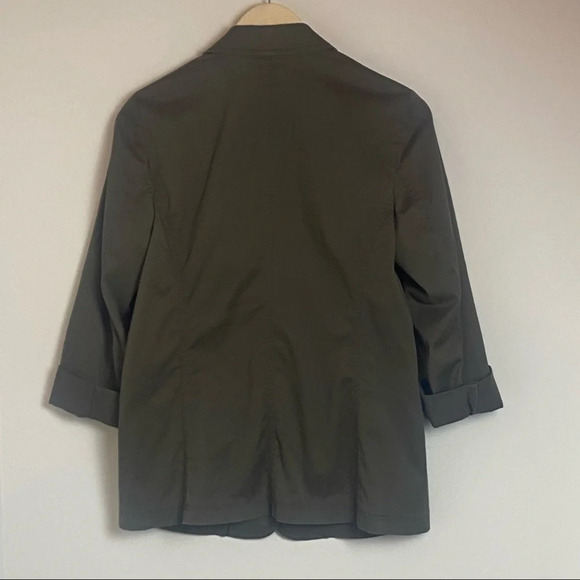JJill Army Green Utility Blazer Jacket Coat Size XS Classic Capsule Staple - Picture 10 of 13